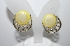 +MBA #96-040  "Vintage Goldtone Yellow Lucite Clip On Earrings"