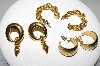 +MBA #94-089  "Vintage 3 Pairs Of Goldtone Pierced Earrings"