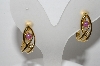 +MBA #94-091  "Vintage Gold Plated Fancy Hoop Style Clip On Earrings"