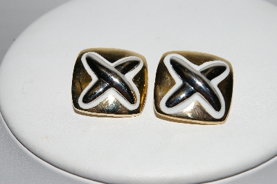 +MBA #94-072 "Vintage Goldtone Hugs Clip On Earrings"