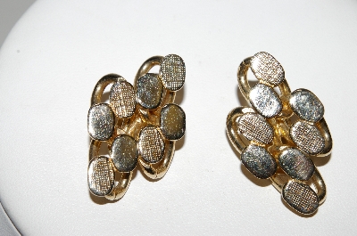 +MBA #94-044  "Vintage Gold Plated Fancy Clip On Earrings"