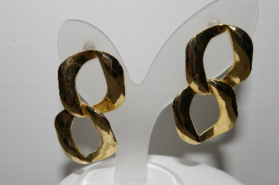 +MBA #94-060  "Vintage Goldtone Two Part Pierced Earrings"