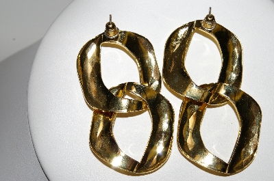 +MBA #94-060  "Vintage Goldtone Two Part Pierced Earrings"