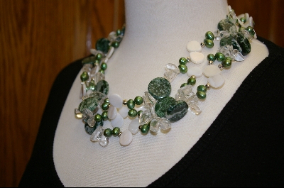 +MBA #GN  3 Row  Gemstone Necklace