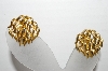 +MBA #93-160  "Vintage Goldtone Flame Look Clip On Earrings"