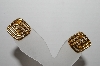 +MBA #93-036  "Monet Goldtone Square Clip On Earrings"