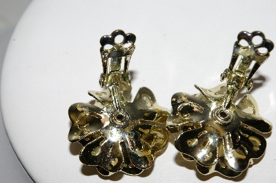 +MBA #93-143  "Coro Goldtone Fancy Flower Clip On Earrings"