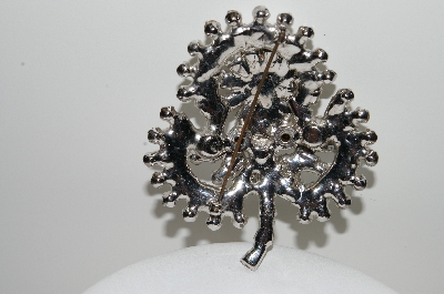 +MBA #98-045  "Vintage Huge Clear Rhinestone Brooch"