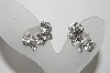 +MBA #98-115 "Vintage Silvertone Clear Crystal Rhinestone Clip On Earrings"
