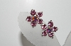 +MBA #98-117  "Vintage Silvertone Pink Crystal Rhinestone Clip On Earrings"