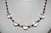 +MBA #98-015  "Vintage Red & Clear Crystal  Bead Necklace"