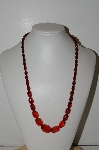+MBA #98-406  "Vintage Amber Colored Acrylic Bead Necklace"