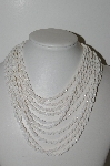 +MBA #98-154  "Vintage White Glass Bead Necklace"