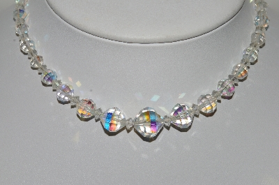 +MBA #98-127  "Vintage Clear AB Crystal Bead Choker"