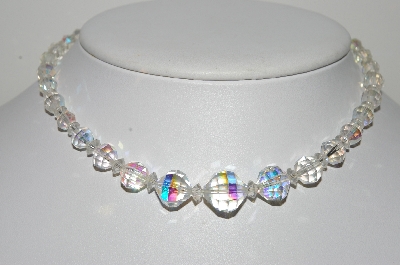 +MBA #98-127  "Vintage Clear AB Crystal Bead Choker"