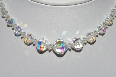 +MBA #98-127  "Vintage Clear AB Crystal Bead Choker"
