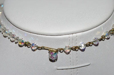 +MBA #98-127  "Vintage Clear AB Crystal Bead Choker"