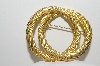 +MBA #99-578  "Vintage Goldtone Large Double Ring Brooch"