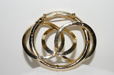 +MBA #99-601 "Vintage Goldtone 4 Ring Brooch"