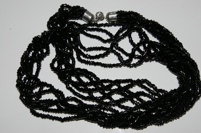 +MBA #99-630  "Vintage Black Bead Torsade  Necklace"