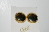 +MBA #99-512  "Cathe Goldtone Large Button Style Clip On Earrings"