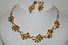 +MBA #99-538  "Star Goldtone Citrine Colored Crystal Rhinestone Necklace & Earring Set"