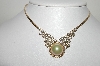 +MBA #99-048  "Vintage Gold Plated Clear Crystal & Faux Glass AB Pearl Chocker"