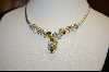 +MBA #MGN    Sterling 10 Ct Multi Gemstone Omega Necklace