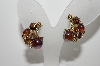 +MBA #99-069  "Lisner Goldtone Glass & Rhinestone Clip On Earrings"