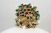 +MBA #41E-236  "Vintage Goldtone Fancy 2 Bell Christmas Pin"