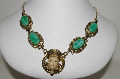 +MBA #E42-002  "Selro/Selini Golden Asian Princess Necklace"