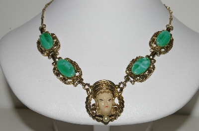 +MBA #E42-002  "Selro/Selini Golden Asian Princess Necklace"
