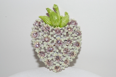 +MBA #E42-096  "Vintage Enameled & Lavender Crystal Rhinestone Pin"