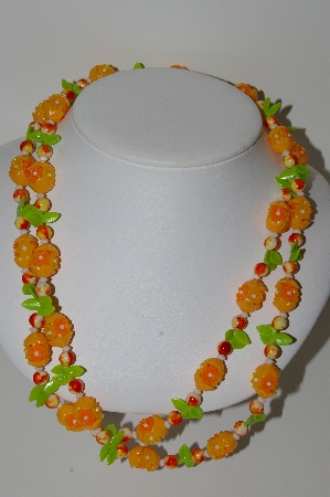 +MBA #E42-041   "Vintage Brite Tropical Look Acrylic Bead Necklace"