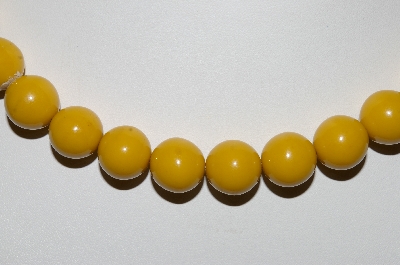 +MBA #E42-034  "Vintage Made In Japan Mustard Colored Acrylic Bead Necklace"
