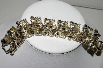 +MBA #E42-058  "Coro Silvertone AB Crystal Rhinestone Bracelet"