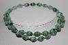 +MBA #E42-039  "Vintage Fancy Green Glass Bead Necklace"