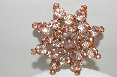 **MBA #E43-054  "Vintage  Silvertone Pink Rhinestone Pin"
