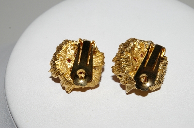 +MBA #E43-097  "Vintage Goldtone Shades Of Pink Acrylic Bead Earrings"