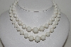 +MBA #E44-028  "Vintage Made In Germany Double Strand White Acrylic Bead Necklace"
