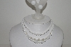 +MBA #E44-164   "Made In Japan White Milk Glass Necklace & Matching Earrings Set"
