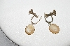 +MBA #E44-119   "Vintage Gold Filled Small Hand Carved Shell Cameo Earrings"