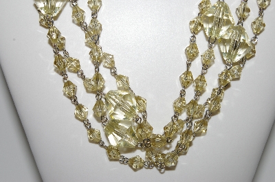 +MBA #E44-275    "Set Of 2 Faceted Lucite Yellow Bead Necklaces"
