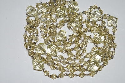 +MBA #E44-275    "Set Of 2 Faceted Lucite Yellow Bead Necklaces"