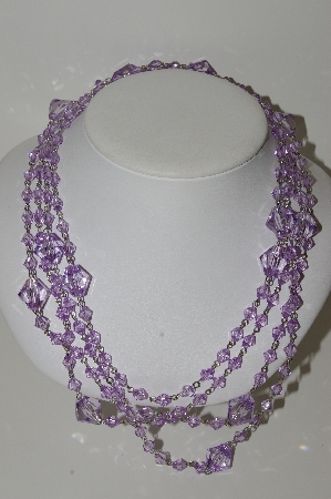 +MBA #E44-261   "Set Of 2 Faceted Lavender Lucite Bead Necklaces"