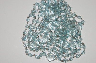+MBA #E44-271    "Set Of 2 Faceted Light Blue Lucite Bead Necklaces"