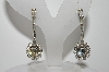 +MBA #E45-037   "Vintage Silvertone Clear Crystal Rhinestone Fancy Drop Style Earrings"