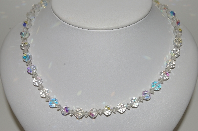 +MBA #E45-077   "Vintage AB Crystal Bead Single Strand Necklace"