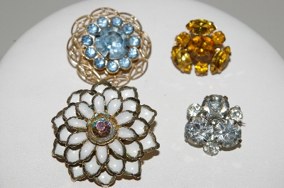 **MBA #E45-184   "Vintage Lot Of 4 Rhinestone Pins"
