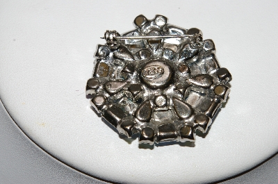 +MBA #E45-223   "Weiss Silvertone Blue Rhinestone Pin"